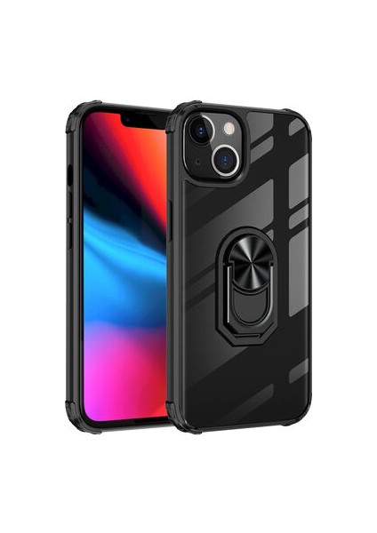 iPhone 13 Mini Yüzüklü ve Kenarları Renkli Köşe Korumalı Mola Premium Pc Silikon Kılıf
