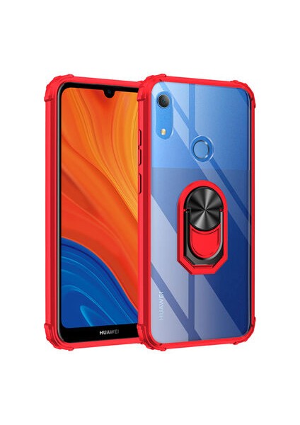 Huawei Y6S 2019 Yüzüklü ve Kenarları Renkli Köşe Korumalı Mola Premium Pc Silikon Kılıf