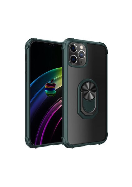iPhone 12 Pro Max Yüzüklü ve Kenarları Renkli Köşe Korumalı Mola Premium Pc Silikon Kılıf