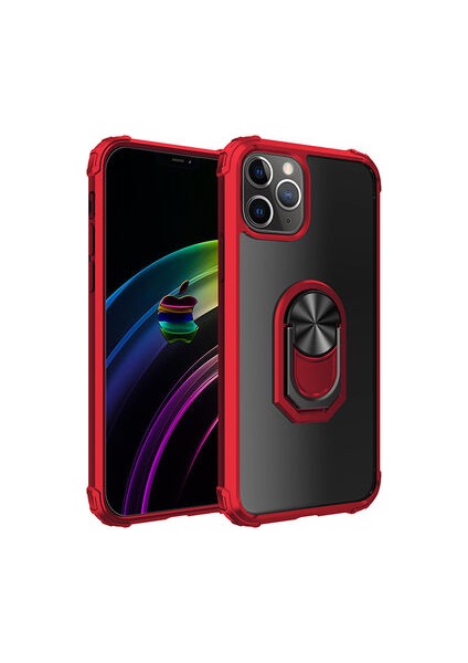 iPhone 12 Pro Max Yüzüklü ve Kenarları Renkli Köşe Korumalı Mola Premium Pc Silikon Kılıf