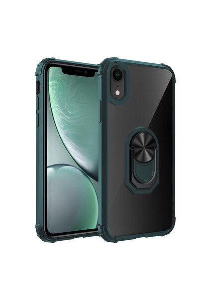 iPhone Xr Yüzüklü ve Kenarları Renkli Köşe Korumalı Mola Premium Pc Silikon Kılıf