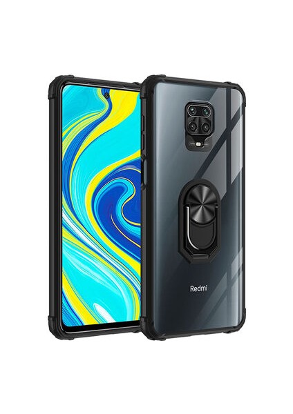 Redmi Note 9 Pro Yüzüklü ve Kenarları Renkli Köşe Korumalı Mola Premium Pc Silikon Kılıf