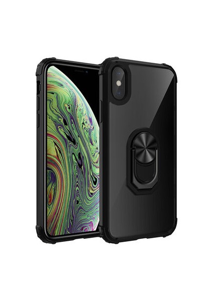 iPhone x Yüzüklü ve Kenarları Renkli Köşe Korumalı Mola Premium Pc Silikon Kılıf