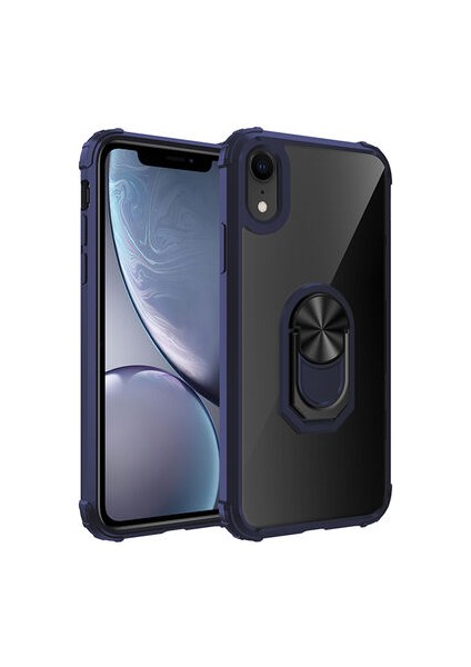 iPhone Xr Yüzüklü ve Kenarları Renkli Köşe Korumalı Mola Premium Pc Silikon Kılıf