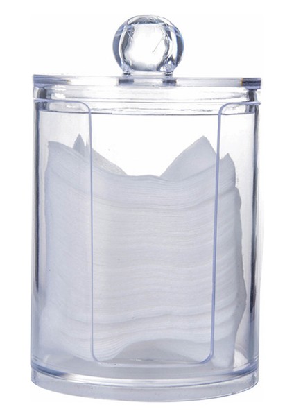 B Tarzı Makyaj Organizatör Akrilik Saklama Kutusu Pamuk Ped Tutucu Banyo Şeffaf Pamuklu Çubukla Organizatör Kozmetik Çekmece (Yurt Dışından)