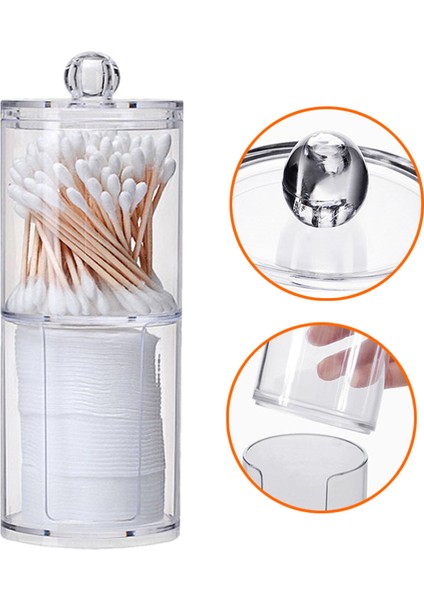 B Tarzı Makyaj Organizatör Akrilik Saklama Kutusu Pamuk Ped Tutucu Banyo Şeffaf Pamuklu Çubukla Organizatör Kozmetik Çekmece (Yurt Dışından) indirimleri