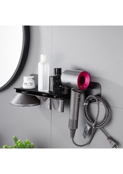 Bir Stil Saç Kurutma Makinesi Raf Siyah Alüminyum Saç Kurutma Makinesi Depolama Raf Kurutucu Tutucu Banyo Dyson Süpersonik Saç Kurutma Makinesi Tutucu Полка Для Ванной (Yurt Dışından) fiyatları