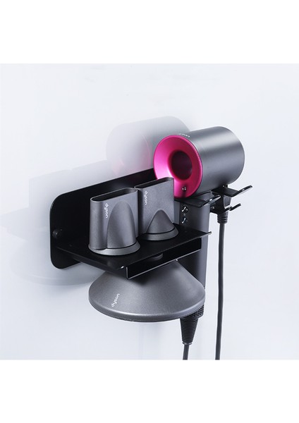 Bir Stil Saç Kurutma Makinesi Raf Siyah Alüminyum Saç Kurutma Makinesi Depolama Raf Kurutucu Tutucu Banyo Dyson Süpersonik Saç Kurutma Makinesi Tutucu Полка Для Ванной (Yurt Dışından) modelleri