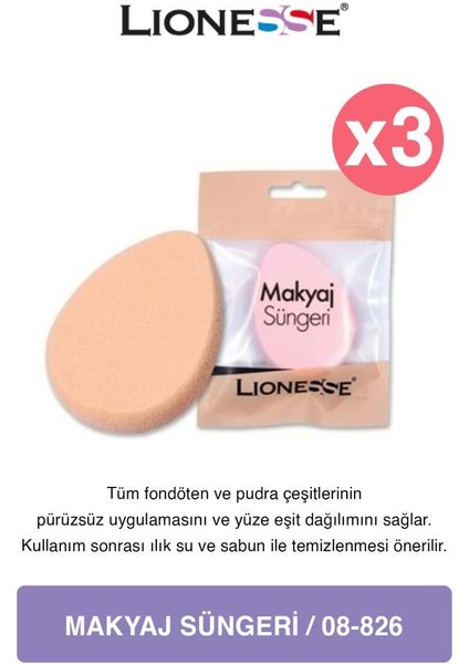 Makyaj Süngeri Latex 223 Oval X3