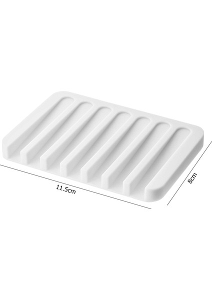 Beyaz Stil Havai Tasarım Anti-Patinaj Sabun Dlicone Drenaj Sabunluk Plaka Tutucu Tepsi Yumuşak Sabun Kutusu Konteyner Depolama Banyo Için (Yurt Dışından)