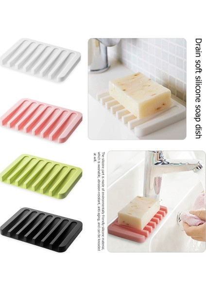 Beyaz Stil Havai Tasarım Anti-Patinaj Sabun Dlicone Drenaj Sabunluk Plaka Tutucu Tepsi Yumuşak Sabun Kutusu Konteyner Depolama Banyo Için (Yurt Dışından) fiyatları