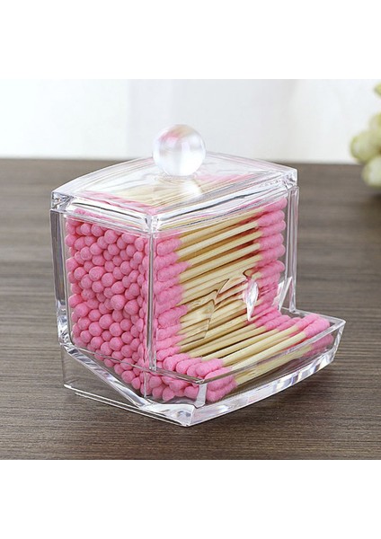 F Tarzı Akrilik Pamuklu Çubukla Depolama Tutucu Kutusu Taşınabilir Makyaj Pamuğu Ped Kozmetik Konteyner Takı Organizatör Vaka Banyo Depolama (Yurt Dışından) fiyatları