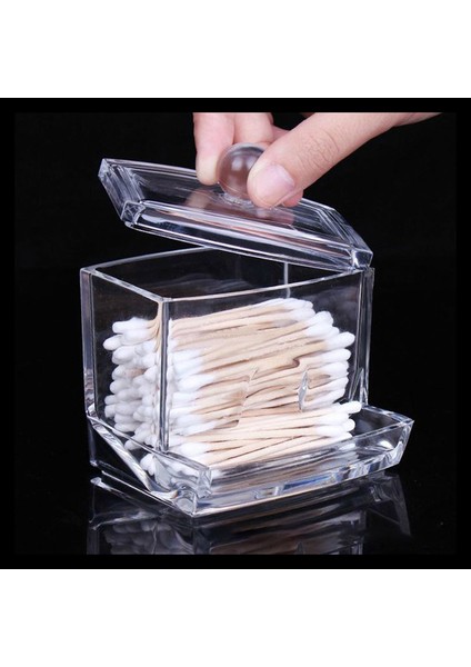 B Tarzı Akrilik Pamuklu Çubukla Depolama Tutucu Kutusu Taşınabilir Makyaj Pamuğu Ped Kozmetik Konteyner Takı Organizatör Vaka Banyo Depolama (Yurt Dışından) fırsatları