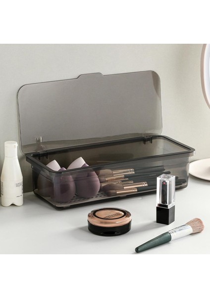 Gri Tarzı Makyaj Kozmetik Fırça Saklama Kutusu Şeffaf Toz Geçirmez Kapaklı Kutular Gölge Fırçası Makyaj Organizatör Banyo Aksesuarları (Yurt Dışından) fiyatları