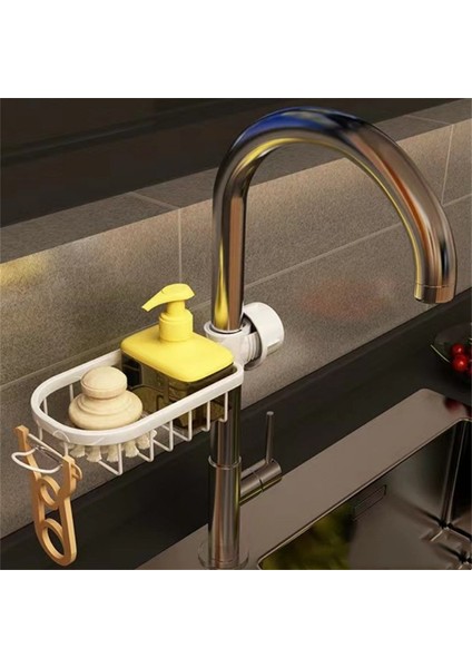 Beyaz Stil Uzay Alüminyum Lavabo Drenaj Raf Musluk Sünger Depolama Duş Sabunluk Banyo Organizasyonu Duş Rafları Banyo Aksesuarı (Yurt Dışından)