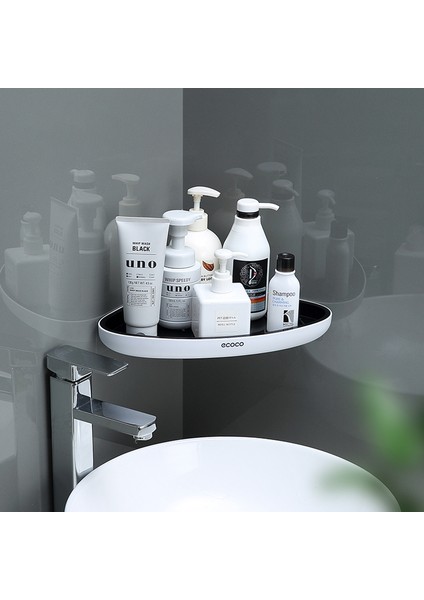 Gri-Siyah Tarzı Üçgen Köşe Banyo Rafı Duvara Monte Depolama Rafı Losyonlar Depolama Mutfak Düzenleyici Banyo Aksesuarları Tutucu (Yurt Dışından) fiyatları