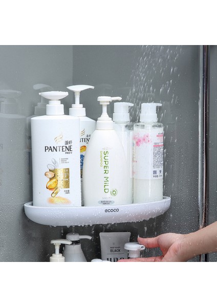 Gri-Siyah Tarzı Üçgen Köşe Banyo Rafı Duvara Monte Depolama Rafı Losyonlar Depolama Mutfak Düzenleyici Banyo Aksesuarları Tutucu (Yurt Dışından) modelleri