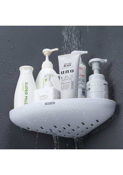 Gri-Siyah Tarzı Üçgen Köşe Banyo Rafı Duvara Monte Depolama Rafı Losyonlar Depolama Mutfak Düzenleyici Banyo Aksesuarları Tutucu (Yurt Dışından) fırsatları