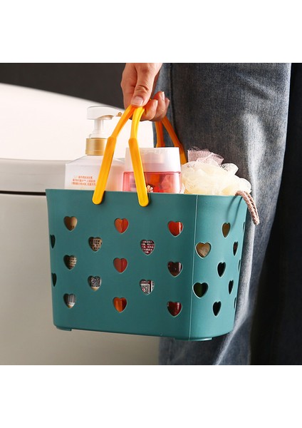 Gri Tarzı Taşınabilir Duş Rafı Tote Kalp Şeklinde Içi Boş Plastik Saklama Sepeti Kolu Kutusu Tuvalet Organizatör Kutusu Banyo Için (Yurt Dışından) modelleri