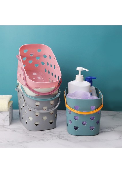 Gri Tarzı Taşınabilir Duş Rafı Tote Kalp Şeklinde Içi Boş Plastik Saklama Sepeti Kolu Kutusu Tuvalet Organizatör Kutusu Banyo Için (Yurt Dışından) indirimleri