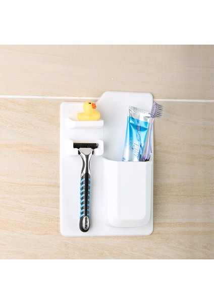Beyaz Stil Çok Fonksiyonlu Silikon Banyo Diş Fırçası Tutucu Duş Saklama Kutusu Banyo Tıraş Makinesi Depolama Rafı Banyo Organizatör Rafları (Yurt Dışından) fırsatları