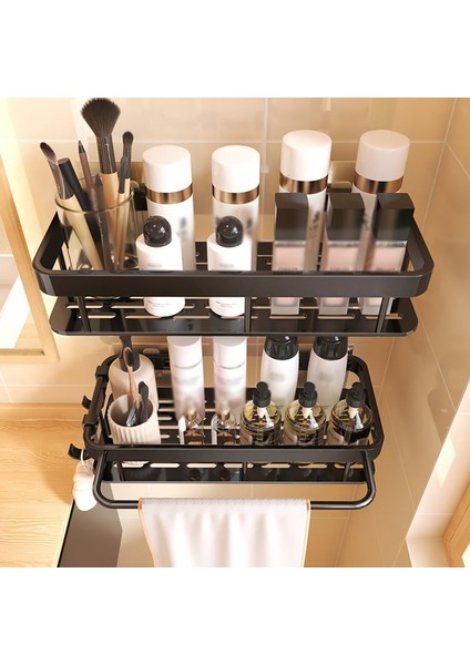 Gümüş Tarzı Banyo Rafları Metal Duş Rafı Matkapsız Depolama Rafı Şampuan Tutucu Tuvalet Raf Organizatör Banyo Aksesuarları (Yurt Dışından) fırsatları