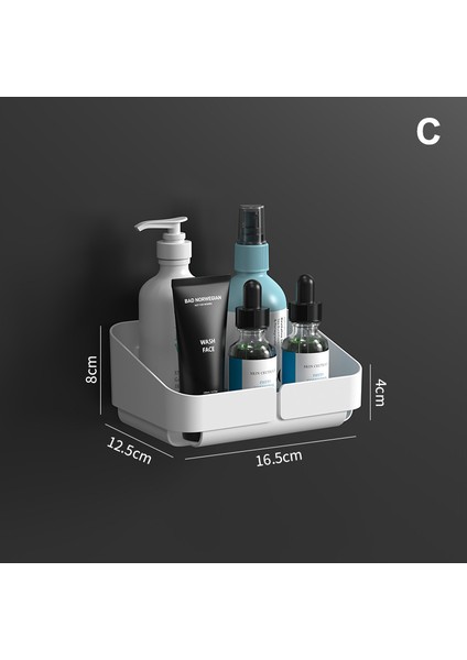 C Tarzı Banyo Depolama Raf Raf Makyaj Kutusu Organizatör Cosmetampoo Raf Duş Rafı Duvar Baharat Hiçbir Sondaj Tuvalet Standı (Yurt Dışından)