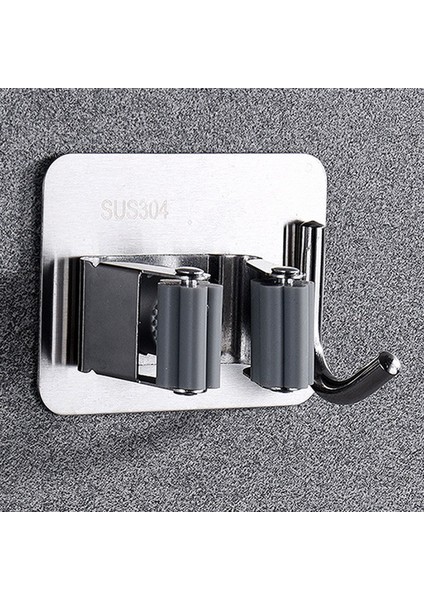 Gri Tarzı 304 Paslanmaz Çelik Duvara Monte Paspas Süpürge Organizatör Güçlü Askı Kancası Tutucu Mutfak Banyo Aksesuarları Depolama Aracı (Yurt Dışından)