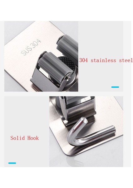 Gri Tarzı 304 Paslanmaz Çelik Duvara Monte Paspas Süpürge Organizatör Güçlü Askı Kancası Tutucu Mutfak Banyo Aksesuarları Depolama Aracı (Yurt Dışından) modelleri