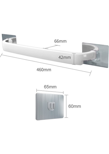 Beyaz Stil Yeni Yumruksuz Banyo Havluluk Raf Duvara Monte Kendinden Yapışkanlı Asılı Askı Raf Banyo Aksesuarları # B40 (Yurt Dışından)