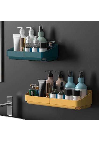 Bir Stil Banyo Depolama Raf Raf Makyaj Kutusu Organizatör Cosmetampoo Raf Duş Rafı Duvar Baharat Hiçbir Sondaj Tuvalet Standı (Yurt Dışından) fırsatları