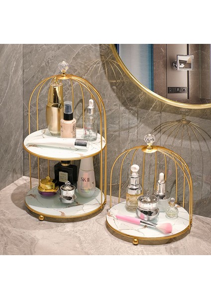 Akik-L Tarzı Banyo Işık Lüks Masaüstü Dresser Kozmetik El Yıkama Yüz Vanity Tezgah Rafları Depolama Raf Kutusu (Yurt Dışından)