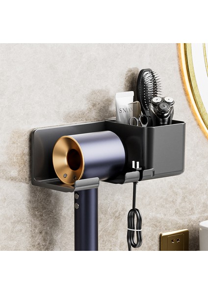 B-Gri Tarzı Oneup Banyo Saç Kurutma Makinesi Tutucu Tıraş Makinesi Düzleştirici Depolama Rafı Duvara Monte Depolama Organizatör Banyo Aksesuarları Ev Için (Yurt Dışından)
