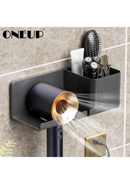 B-Gri Tarzı Oneup Banyo Saç Kurutma Makinesi Tutucu Tıraş Makinesi Düzleştirici Depolama Rafı Duvara Monte Depolama Organizatör Banyo Aksesuarları Ev Için (Yurt Dışından) fiyatları