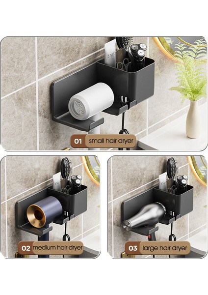 B-Gri Tarzı Oneup Banyo Saç Kurutma Makinesi Tutucu Tıraş Makinesi Düzleştirici Depolama Rafı Duvara Monte Depolama Organizatör Banyo Aksesuarları Ev Için (Yurt Dışından) indirimleri