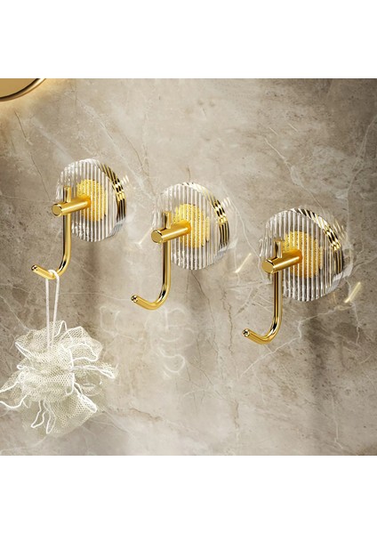 Altın Tarzı Lüks Akrilik Duvar Kanca Güçlü Kendinden Yapışkanlı Havlu Kanca Banyo Havlusu Hiçbir Delme Asılı Duvar Portmanto Kapı Anahtar Çanta Tutucu (Yurt Dışından) fiyatları