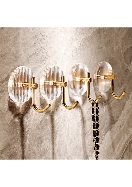 Altın Tarzı Lüks Akrilik Duvar Kanca Güçlü Kendinden Yapışkanlı Havlu Kanca Banyo Havlusu Hiçbir Delme Asılı Duvar Portmanto Kapı Anahtar Çanta Tutucu (Yurt Dışından) modelleri