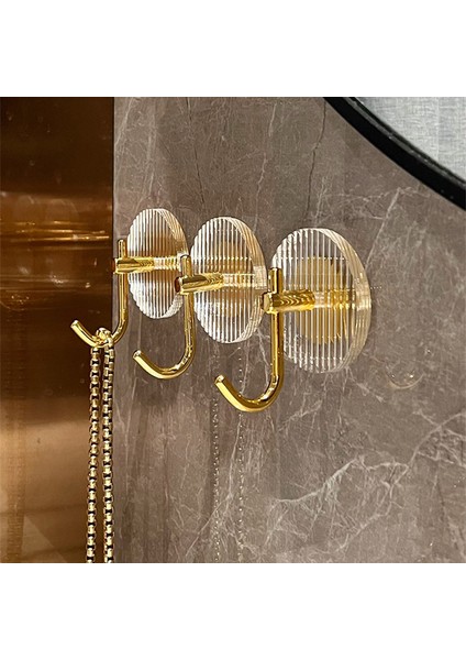 Altın Tarzı Lüks Akrilik Duvar Kanca Güçlü Kendinden Yapışkanlı Havlu Kanca Banyo Havlusu Hiçbir Delme Asılı Duvar Portmanto Kapı Anahtar Çanta Tutucu (Yurt Dışından) fırsatları