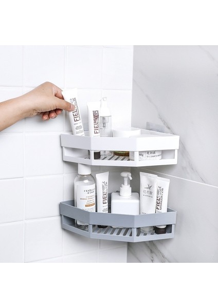 A-Beyaz Tarzı Üçgen Banyo Raf Organizatör Şampuan Jel Depolama Sepeti Duvara Monte Köşe Duş Raf Tutucu Mutfak Aksesuarları (Yurt Dışından) fiyatları