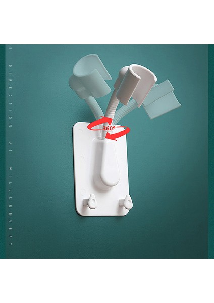 Beyaz Stil 360 Ayarlanabilir Duş Başlığı Tutucu Duvara Montaj 2 Kanca Standı Evrensel Abs Banyo Aksesuarları Braketi Depolama Rafı (Yurt Dışından) fırsatları