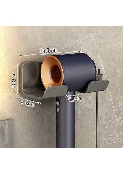 Gri-C Stili Yorede Saç Kurutma Makinesi Tutucu Banyo Tıraş Makinesi Düzleştirici Saç Kurutma Makinesi Depolama Rafı Duvar Depolama Organizatör Banyo Aksesuarları (Yurt Dışından)