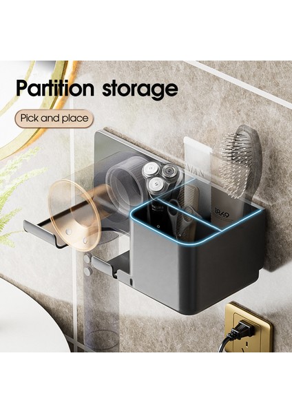 Gri-C Stili Yorede Saç Kurutma Makinesi Tutucu Banyo Tıraş Makinesi Düzleştirici Saç Kurutma Makinesi Depolama Rafı Duvar Depolama Organizatör Banyo Aksesuarları (Yurt Dışından) fiyatları