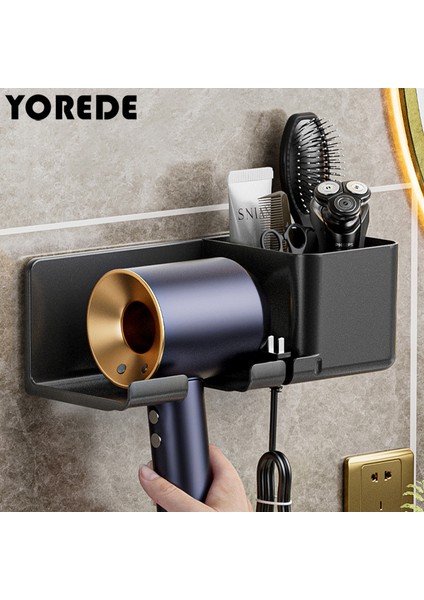 Gri-C Stili Yorede Saç Kurutma Makinesi Tutucu Banyo Tıraş Makinesi Düzleştirici Saç Kurutma Makinesi Depolama Rafı Duvar Depolama Organizatör Banyo Aksesuarları (Yurt Dışından) fırsatları