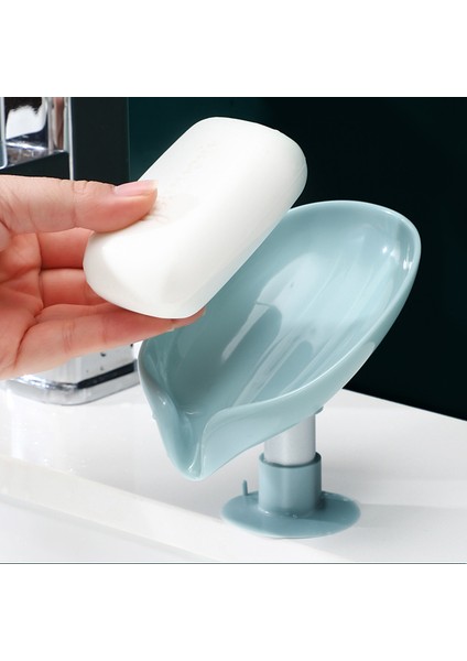 Gri-1 Adet Tarzı Yaprak Şekli Sabun Kutusu Drenaj Sabunluk Kutusu Banyo Aksesuarları Tuvalet Çamaşır Sabunu Kutusu Banyo Malzemeleri Banyo Tepsisi Alet (Yurt Dışından)