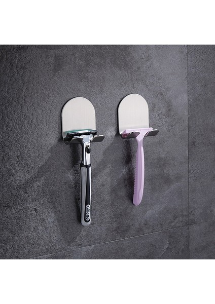C Tarzı Paslanmaz Çelik Jilet Tutucu Raf Braketi Erkek Tıraş Makinesi Raf Banyo Jilet Tutucu Duvar Yapışkanlı Depolama Askı Kancası Aksesuarları (Yurt Dışından) fiyatları