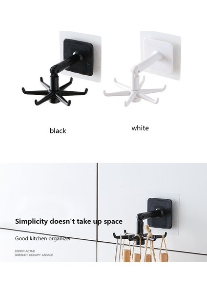 Beyaz Stil Katlanabilir Döner Kanca Mutfak Ücretsiz Mutfak Eşyaları Depolama Kanca Banyo Havlu Kanca Banyo (Yurt Dışından) fırsatları