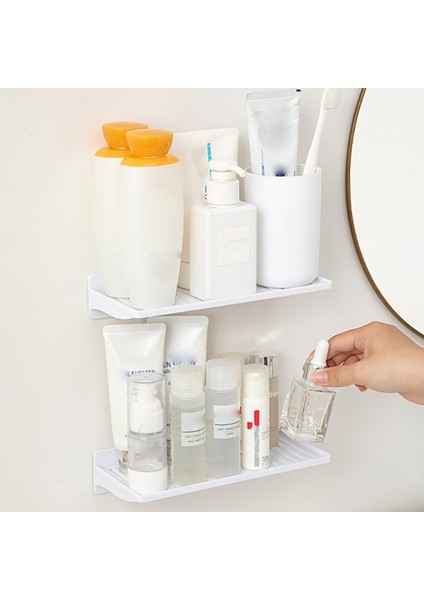 Beyaz Stil Yumruk Ücretsiz Duvara Monte Raf Ev Dekorasyon Raf El Sanatları Ekran Depolama Tutucu Banyo Mutfak Düzenleyici (Yurt Dışından) modelleri