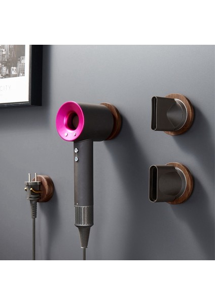 Duvara Monte Saç Kurutma Makinesi Tutucu Seti Dyson Katı Ahşap Saç Kurutma Makinesi Braketi Standı Banyo Rafı Organizatör (Yurt Dışından) fırsatları