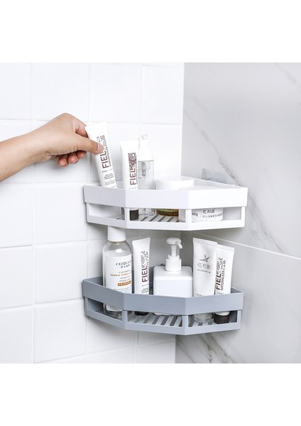 Gri Tarzı Sıcak Banyo Köşe Rafları Şampuan Tutucu Mutfak Depolama Rafı Mess Duş Organizatör Duvar Tutucu Space Saver Ev Eşyaları (Yurt Dışından)