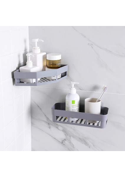 Gri Tarzı Sıcak Banyo Köşe Rafları Şampuan Tutucu Mutfak Depolama Rafı Mess Duş Organizatör Duvar Tutucu Space Saver Ev Eşyaları (Yurt Dışından)
